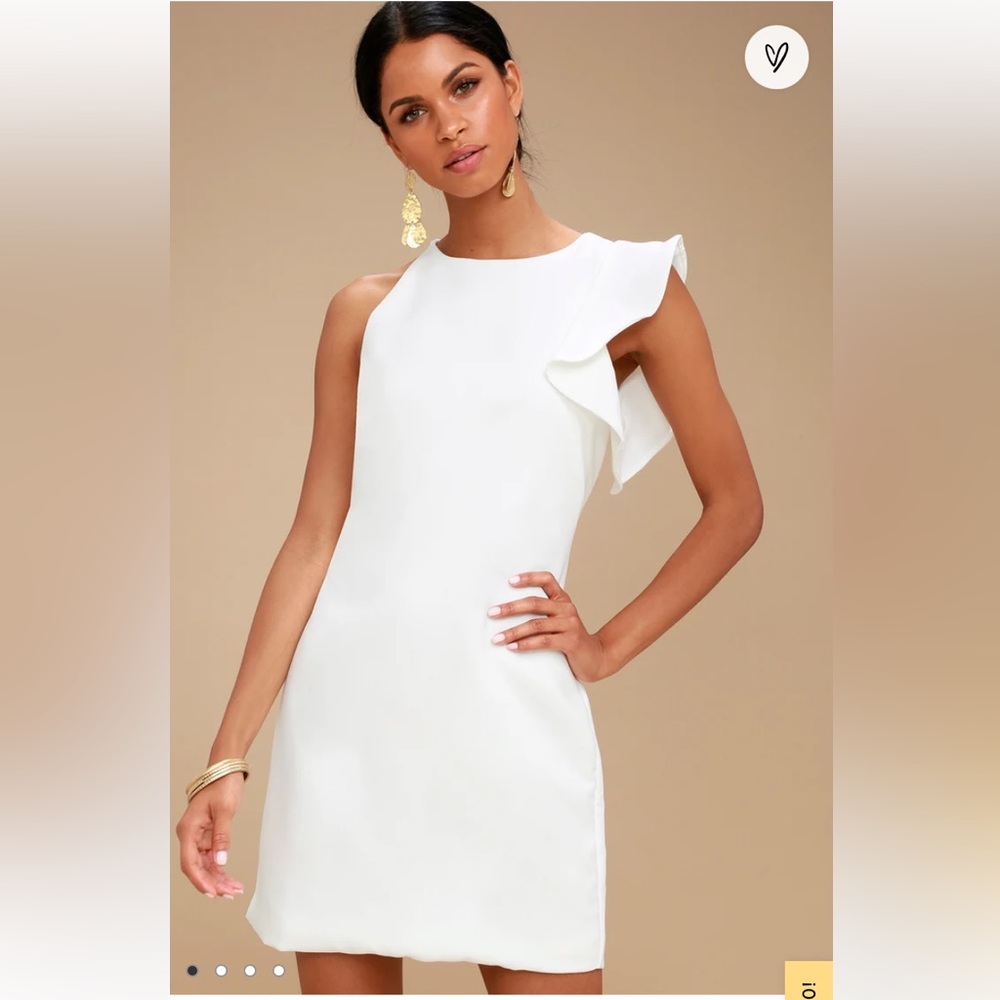 Lulus Dinah white one shoulder dress